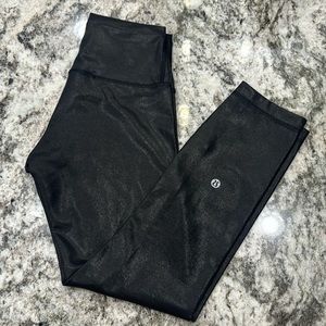 Size 4 Lululemon wunder train high rise crop 23 in black foil